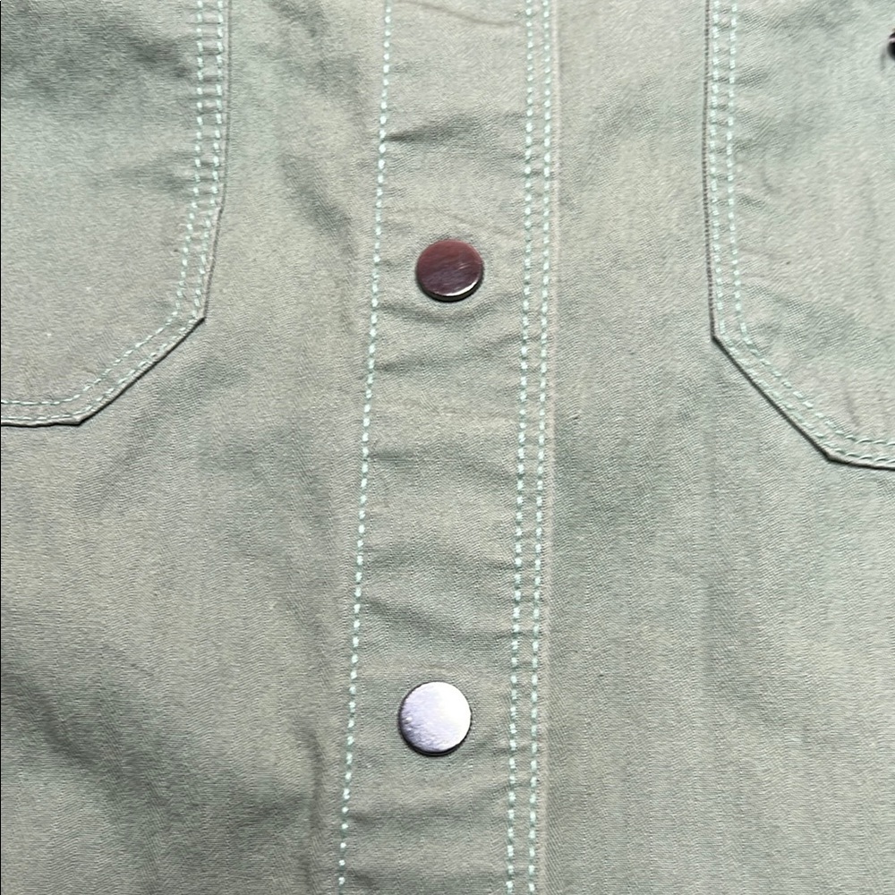Vans military Green snap Button-Up long sleeve collared Shirt size medium - Picture 9 of 16